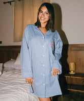 Striped Shirt Dress Blue