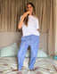 Checkered Pants Pyjama set- Navy
