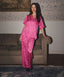 Pinky Zebra Satin PJ Pants Half-Sleeve