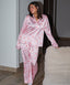 Red Hearts Satin Pyjama Set
