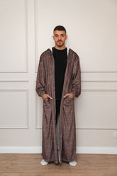 Printed Brown Open Monk