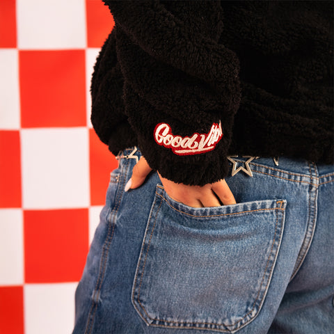 Black Faux Fur Bomber Jacket