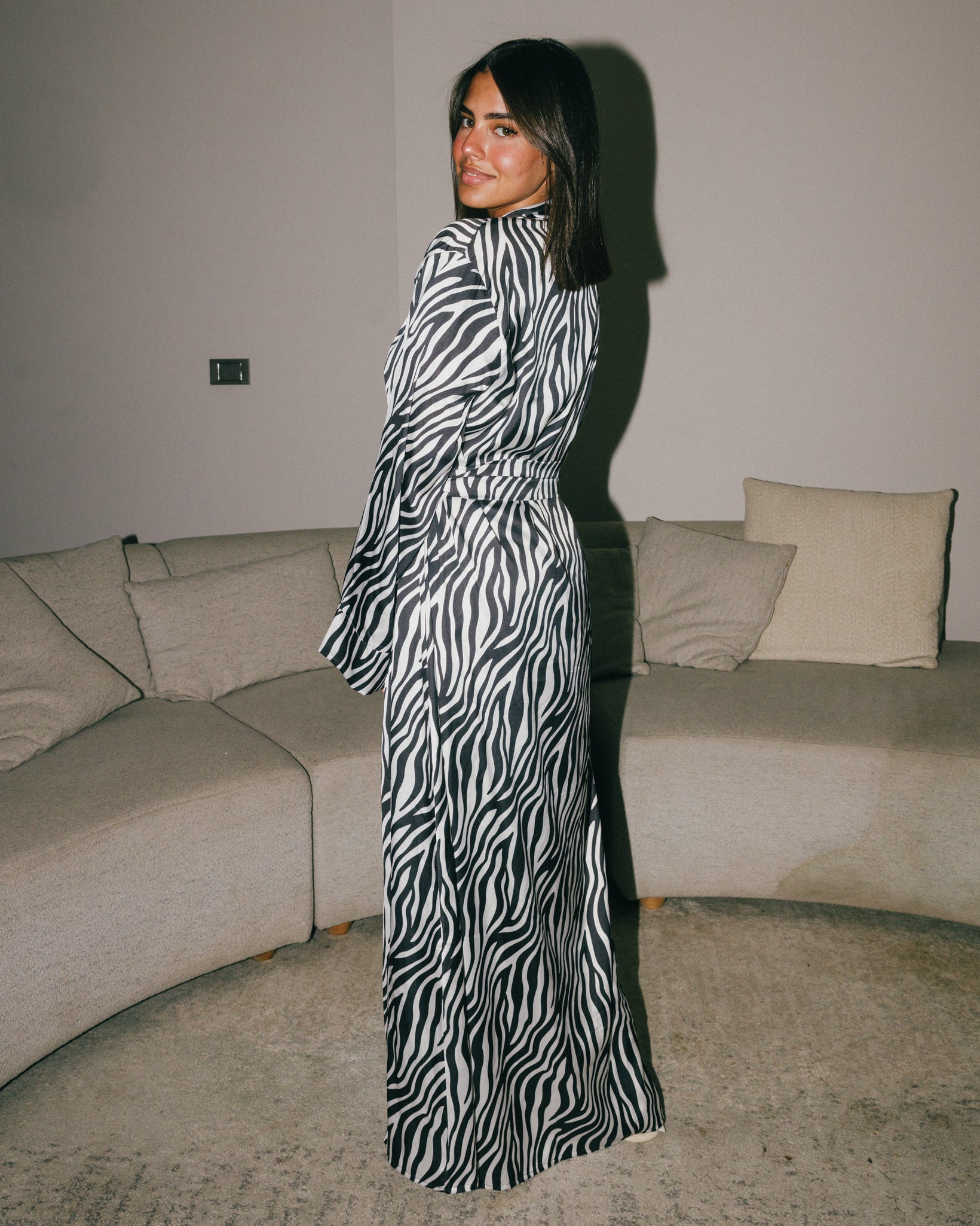Zebra Satin Robe Secondary image