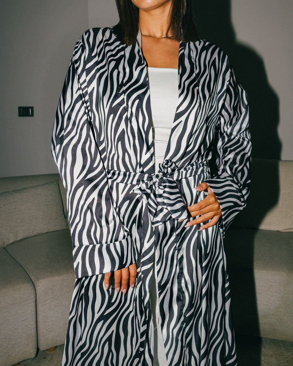 Zebra Satin Robe