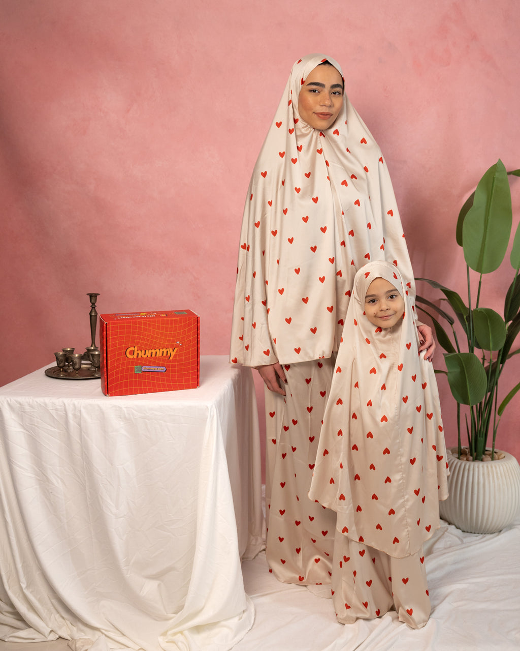 Kids Red Hearts Satin Isdal Set