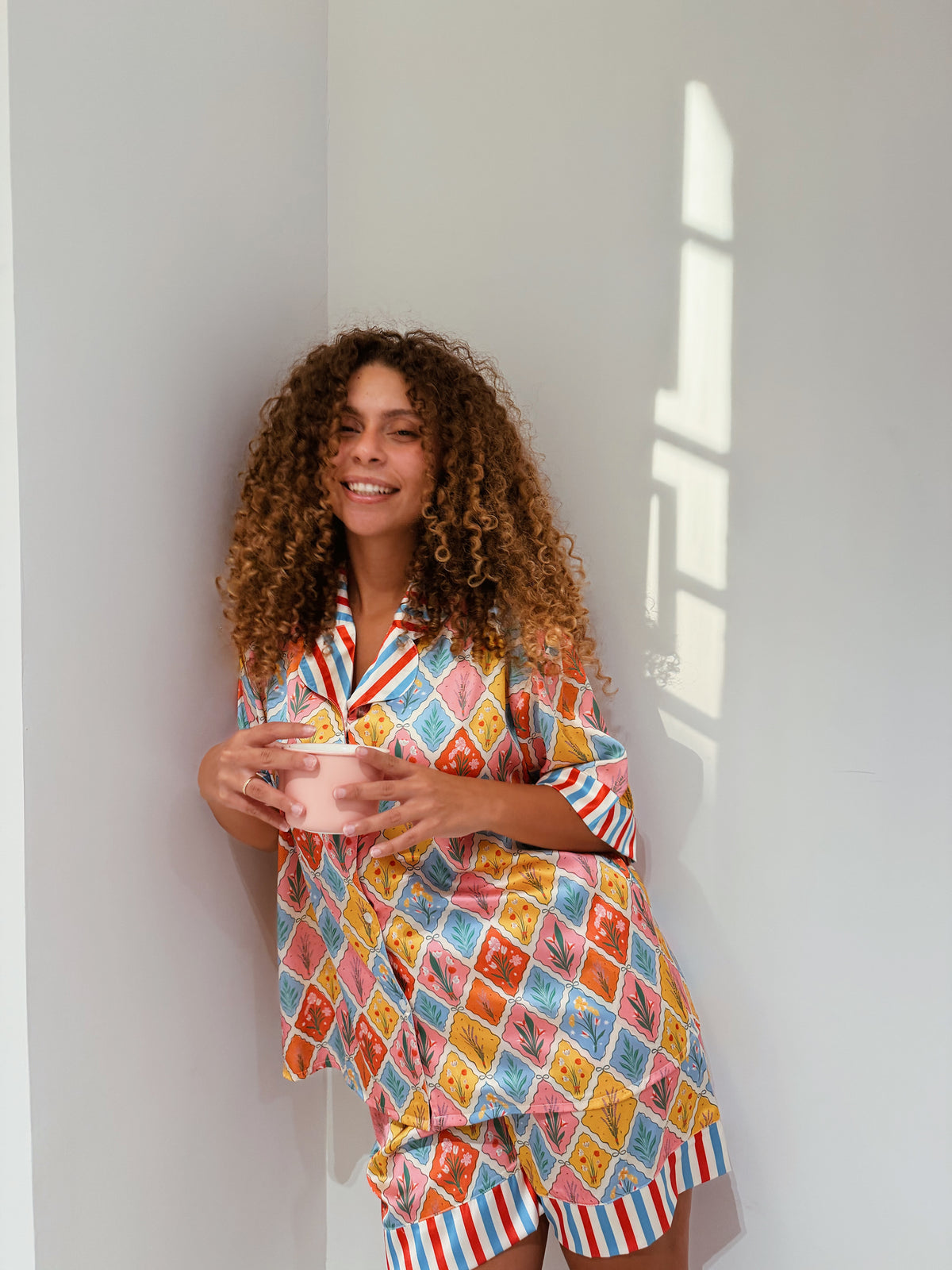 Bloom Tiles Oversized PJ Shorts