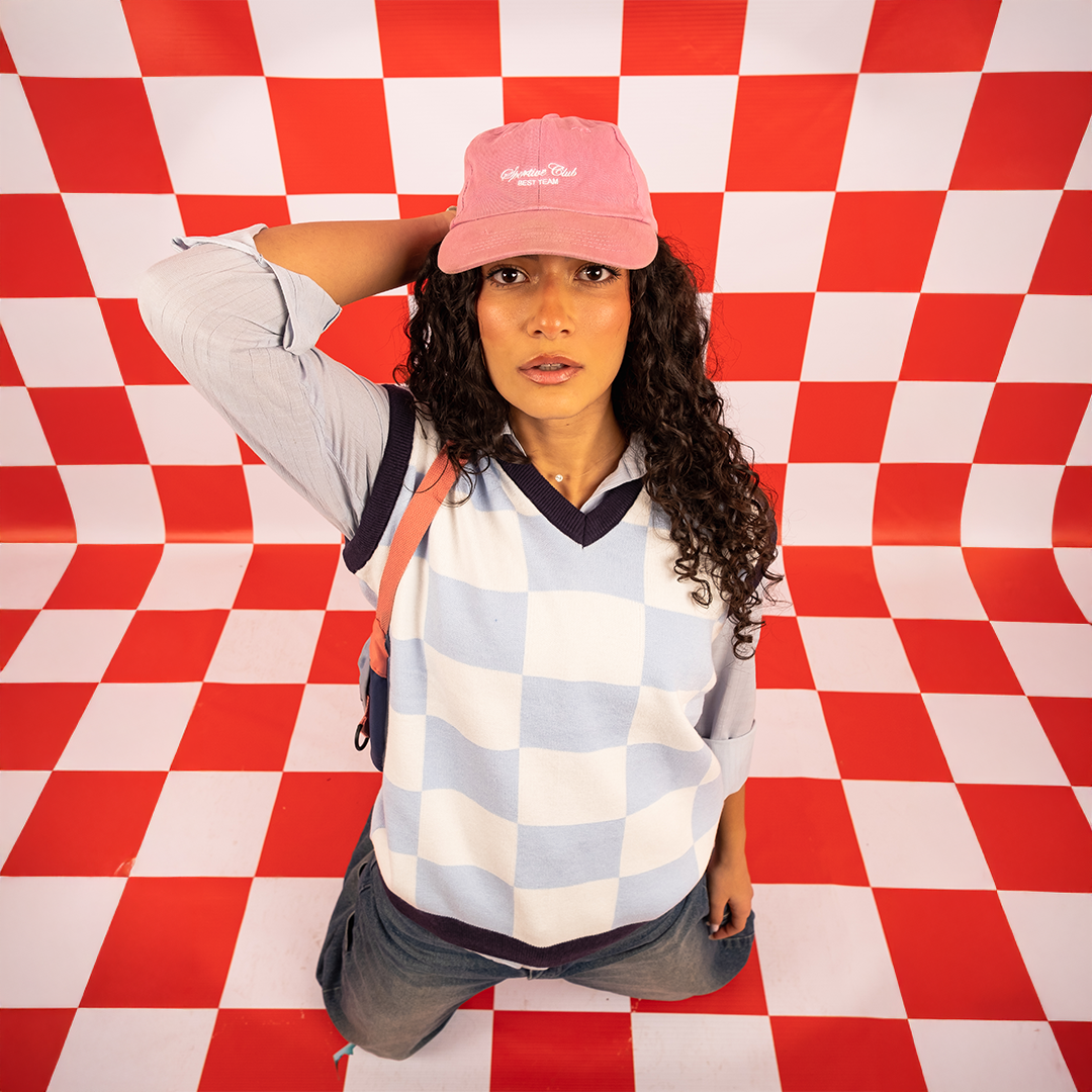V Neck Checkered Vest Main image