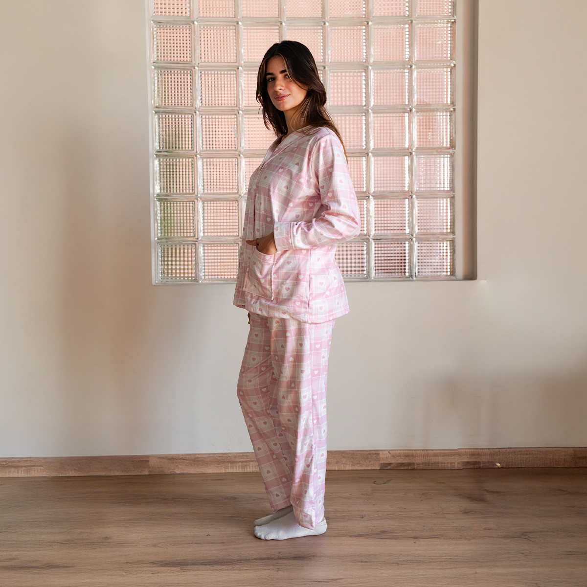 Checkered Hearts Pyjama Set