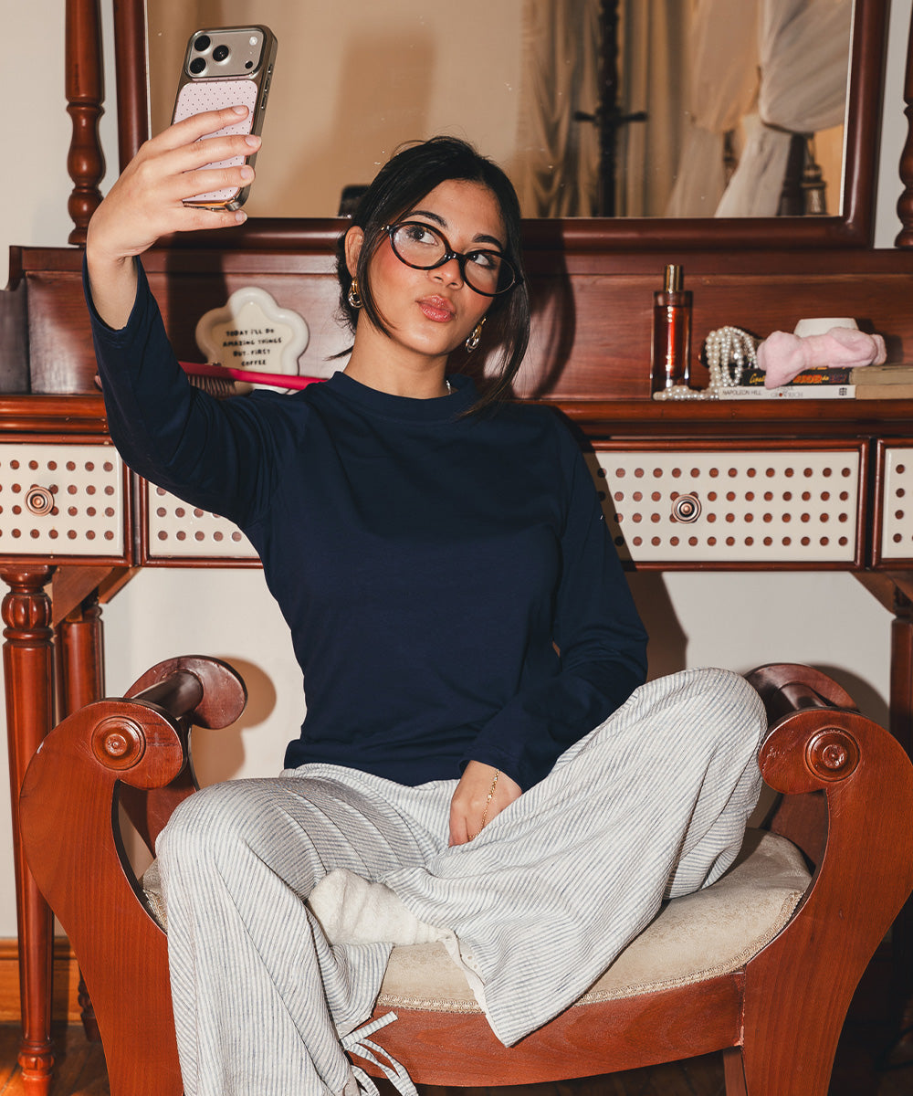 Serenity Lace PJ Navy