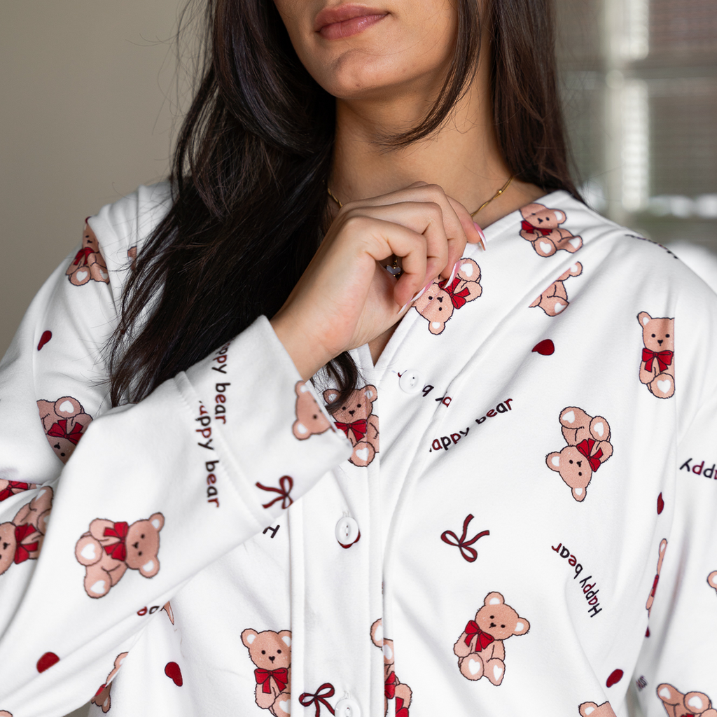 Teddy Pyjama White Set