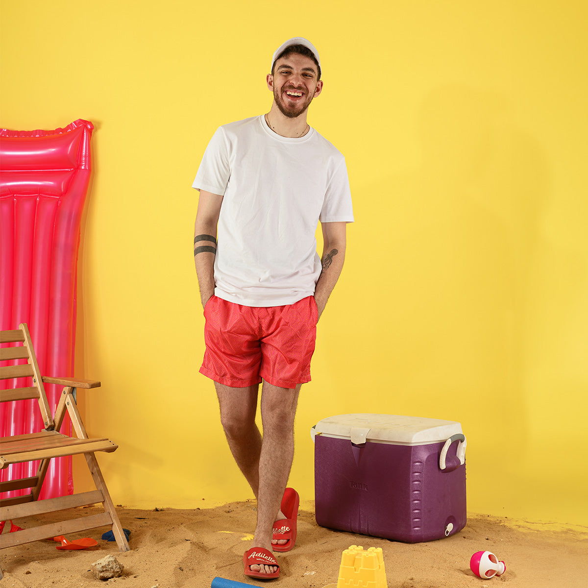 Bright Pink Maze Swim Short Main image