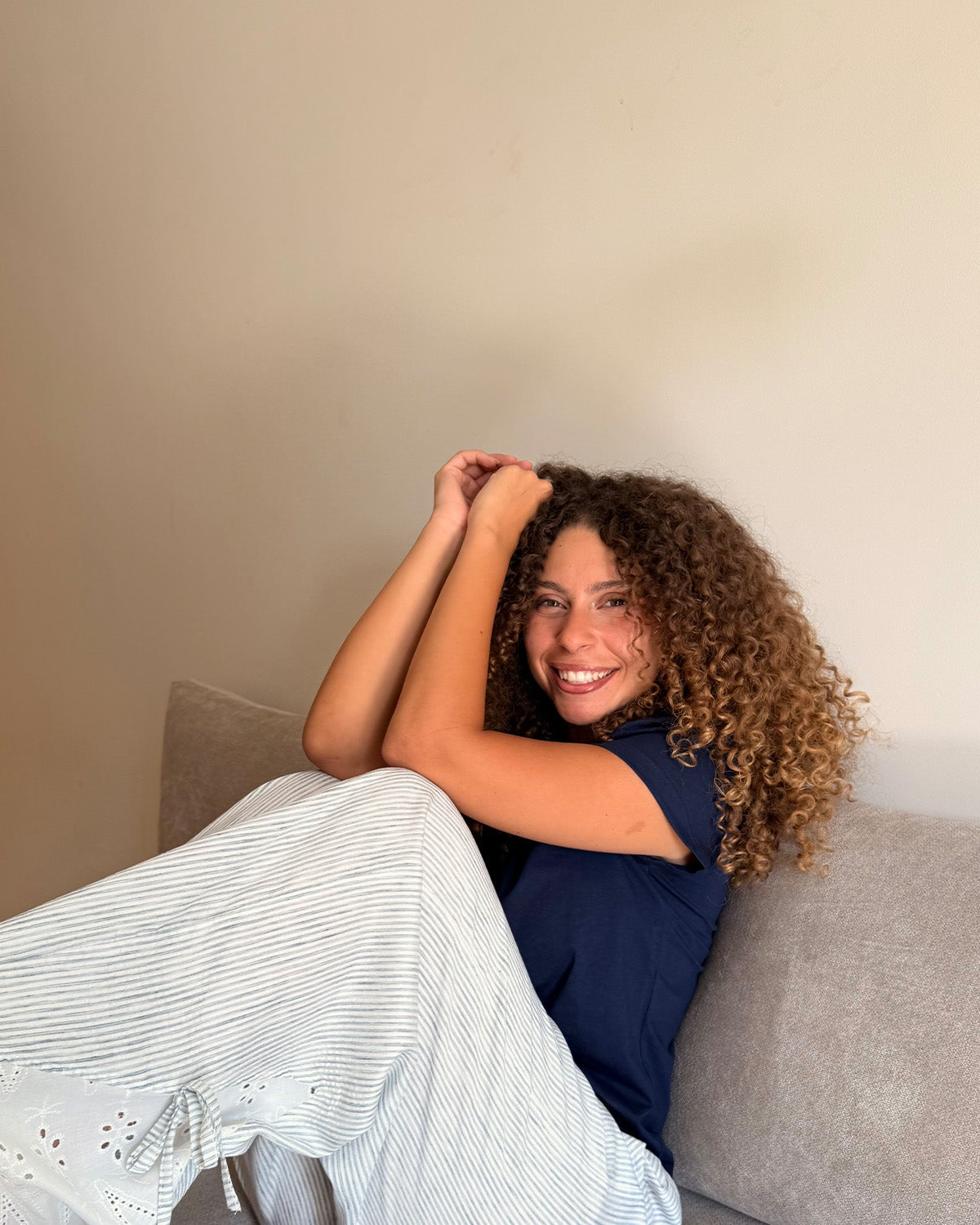 Serenity Lace PJ Navy -Half Sleeve