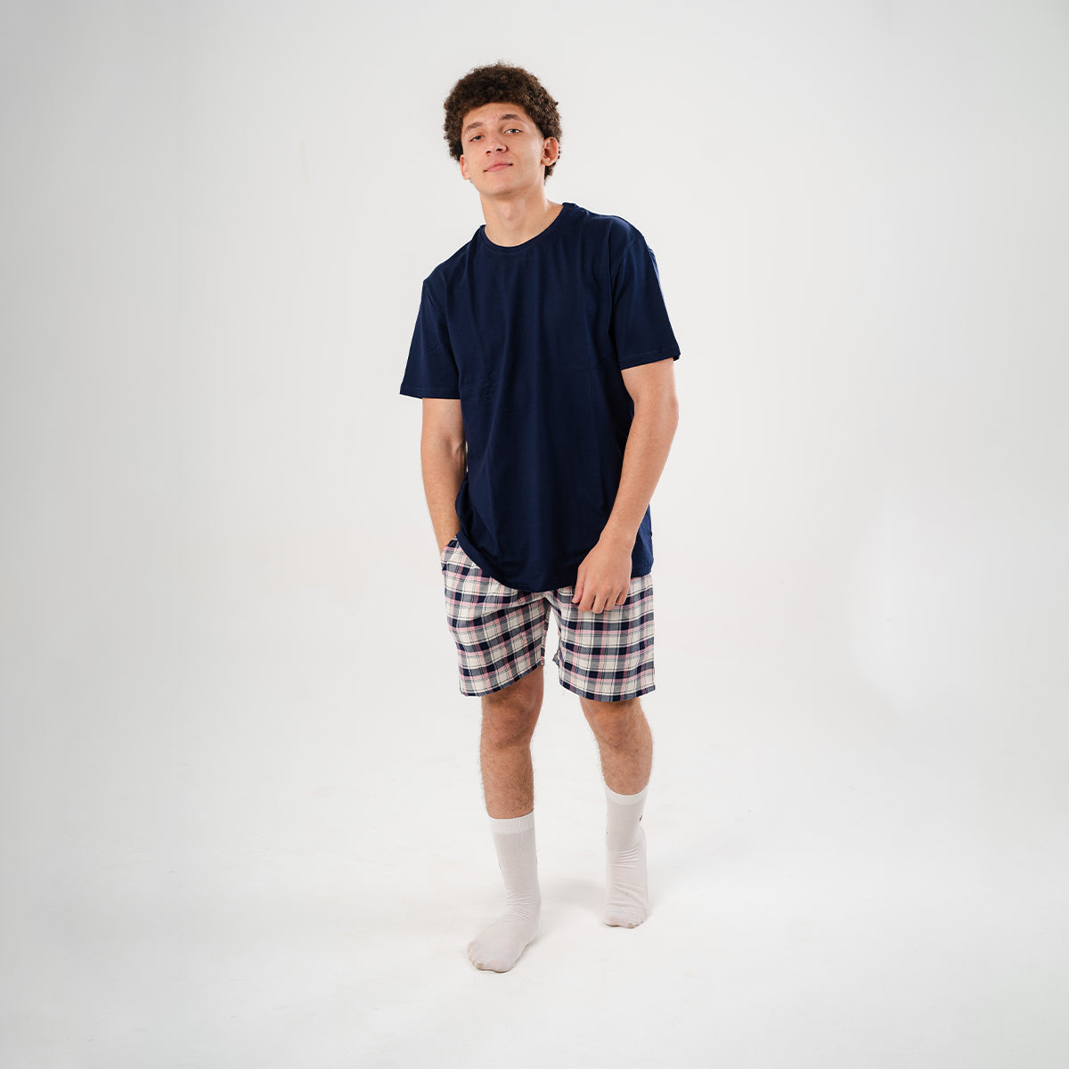 Pink Plaid Pyjama Shorts set Main image