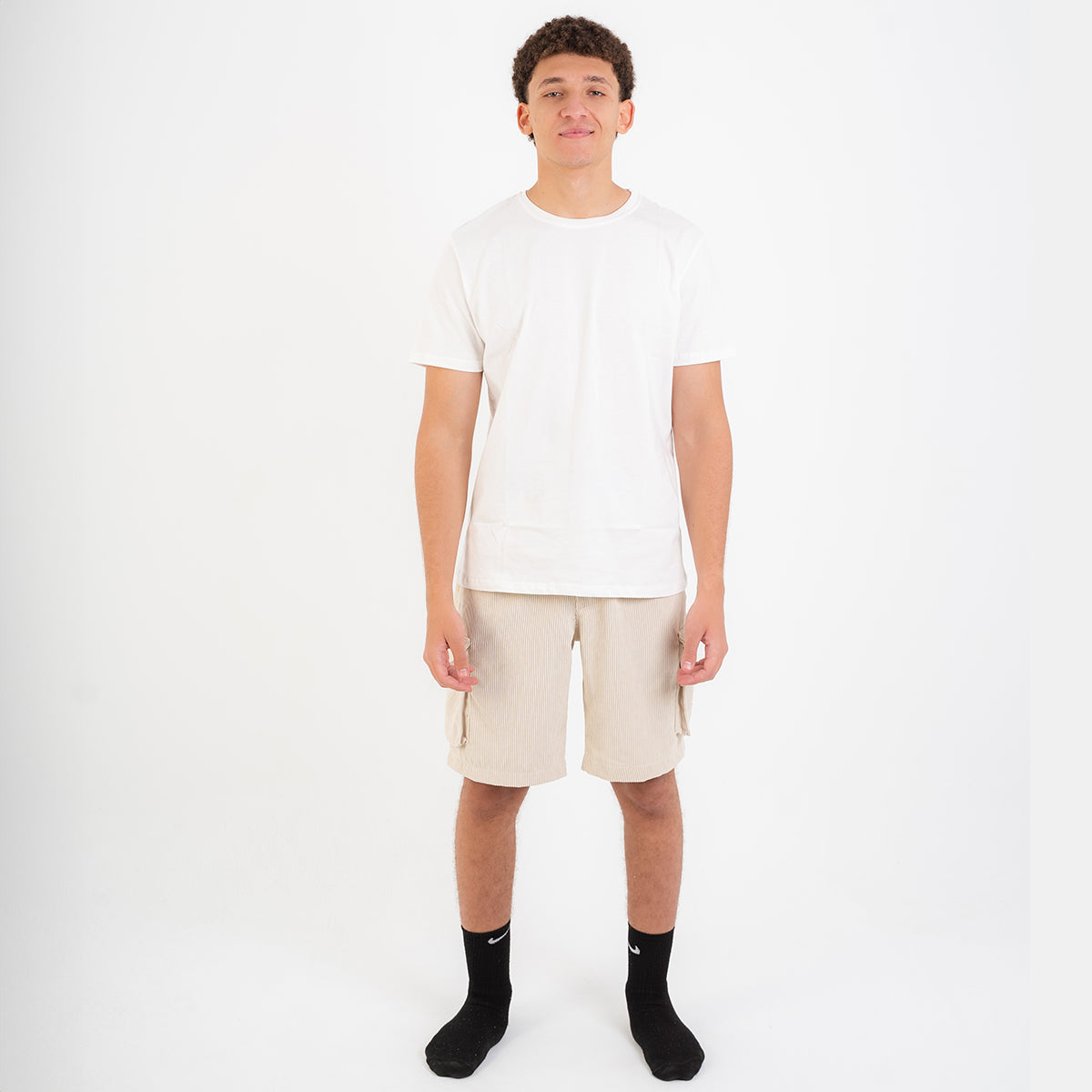 Beige Corduroy Short