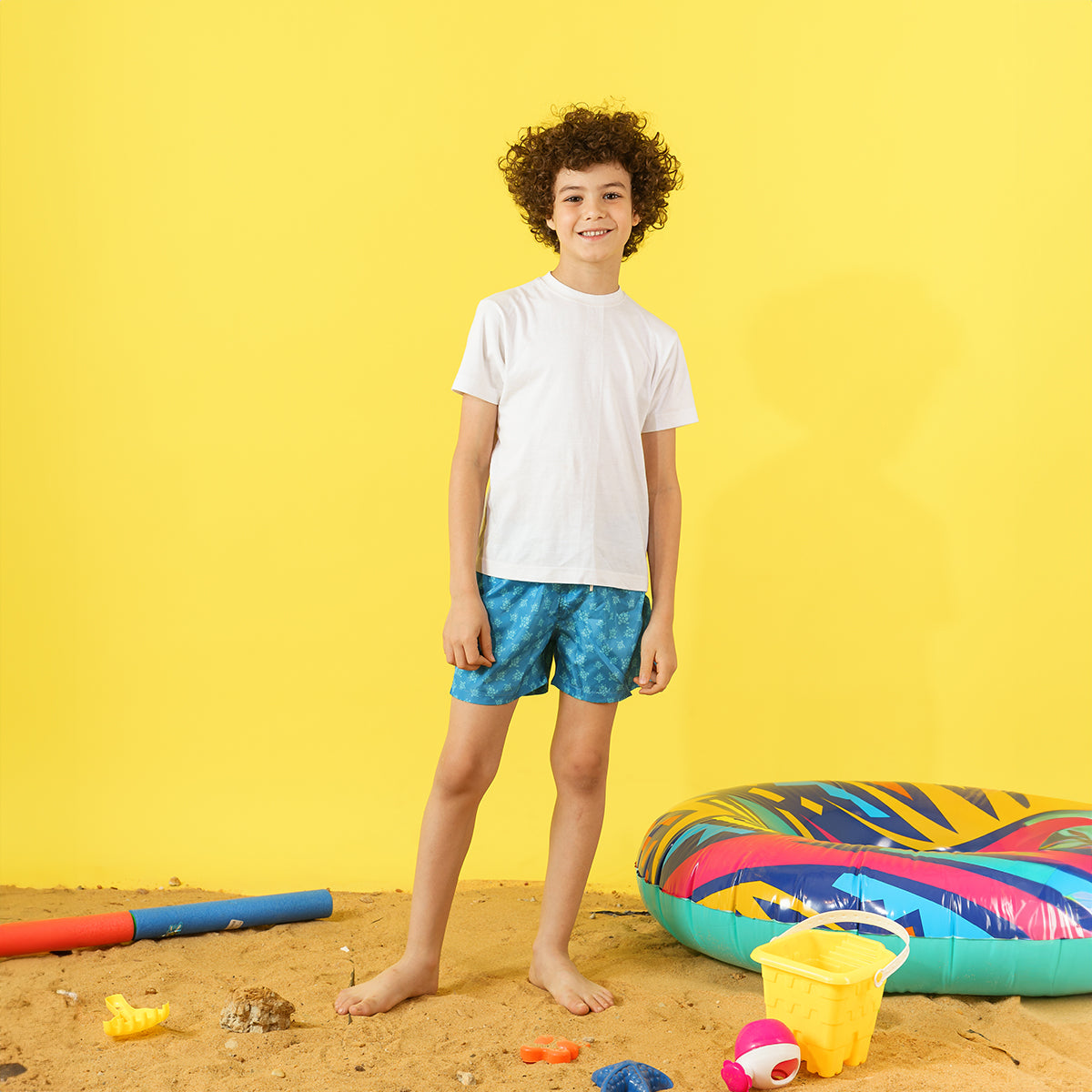 Kids Blue Turtles Swim Short Main image