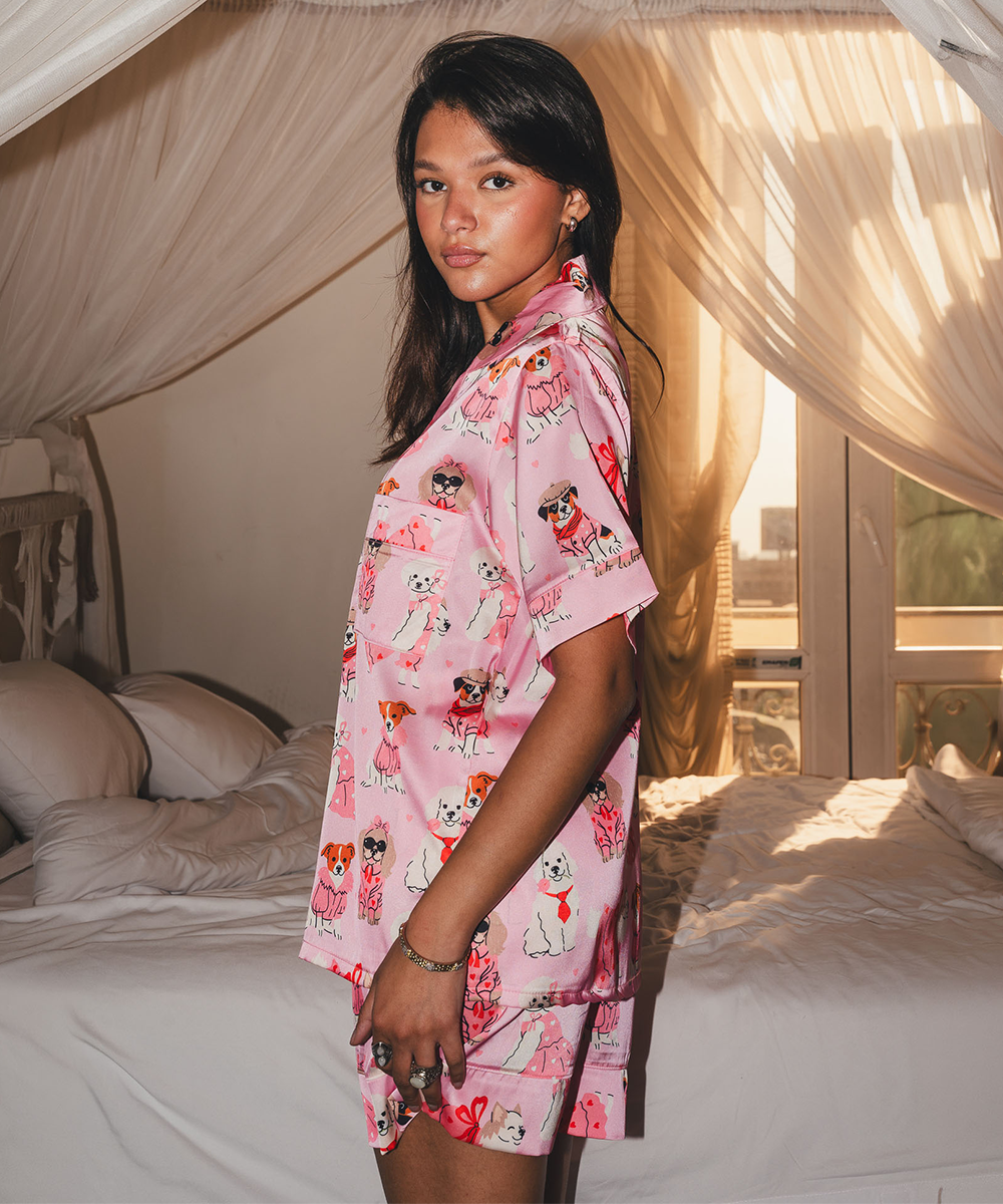 Fluffy Paws Satin PJ Short