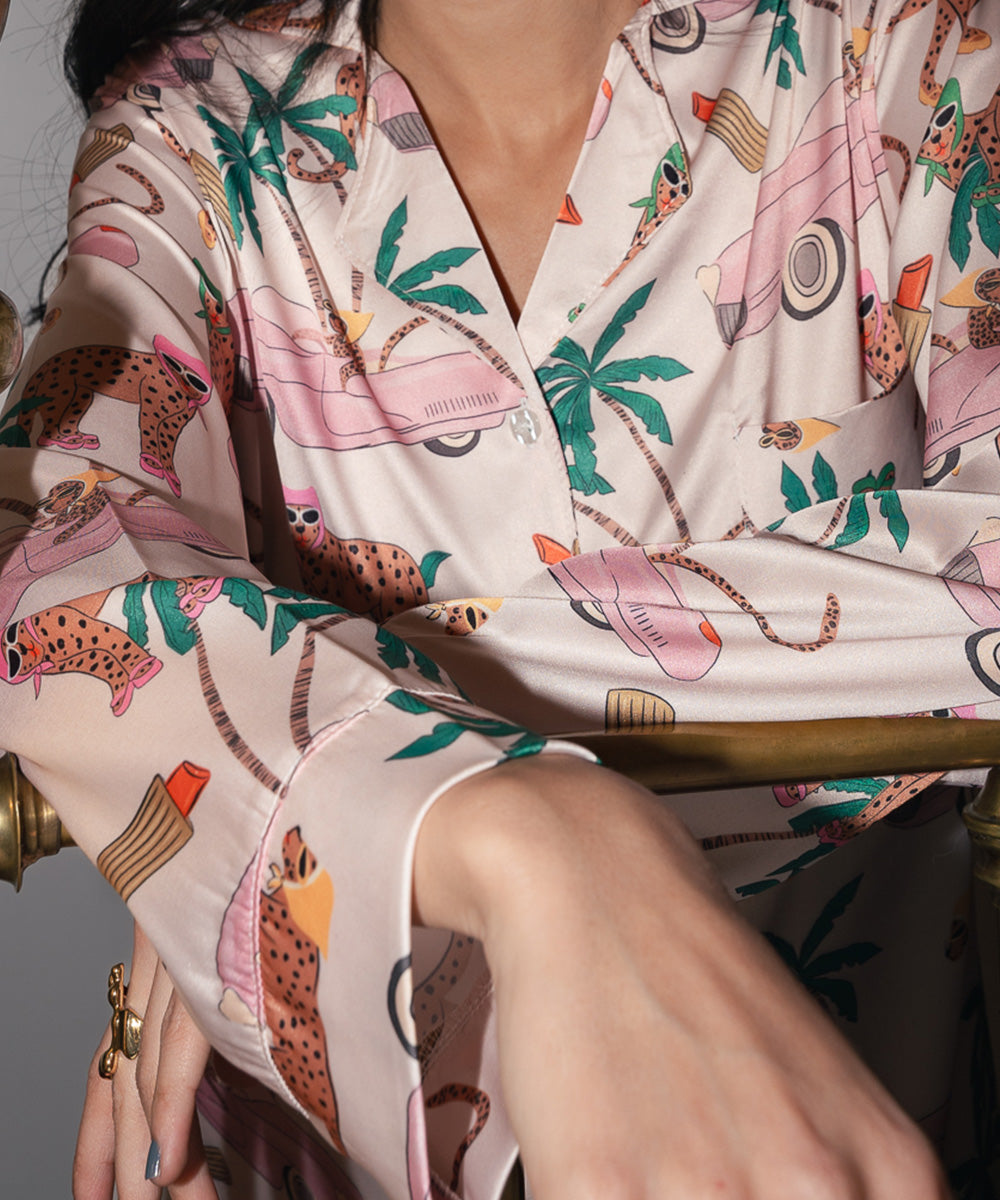 Jungle Queen Satin PJ Pants Secondary image