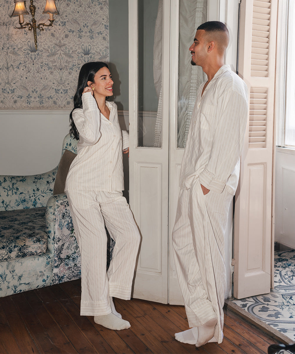 Women Couples PJ Beige