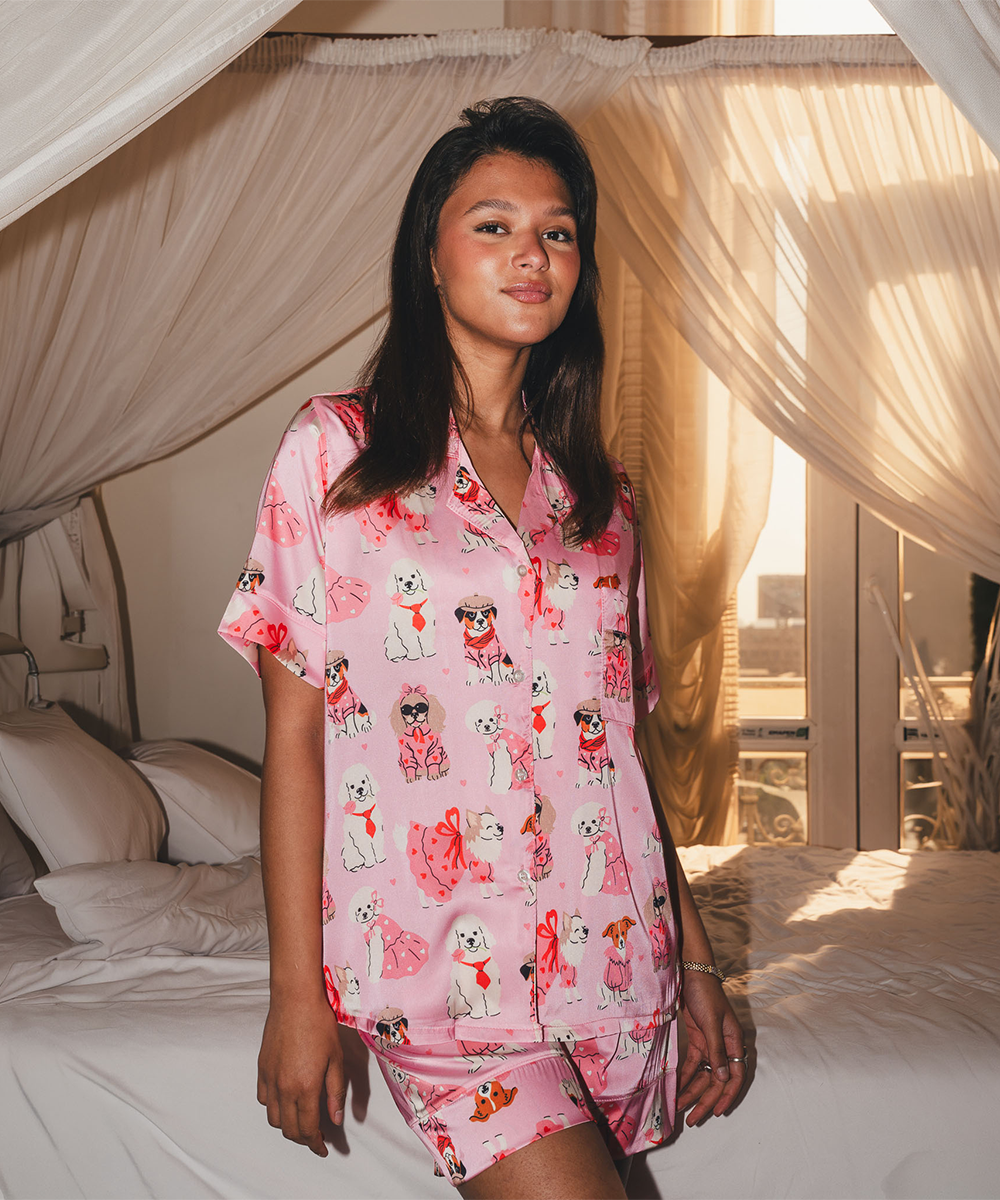Fluffy Paws Satin PJ Short