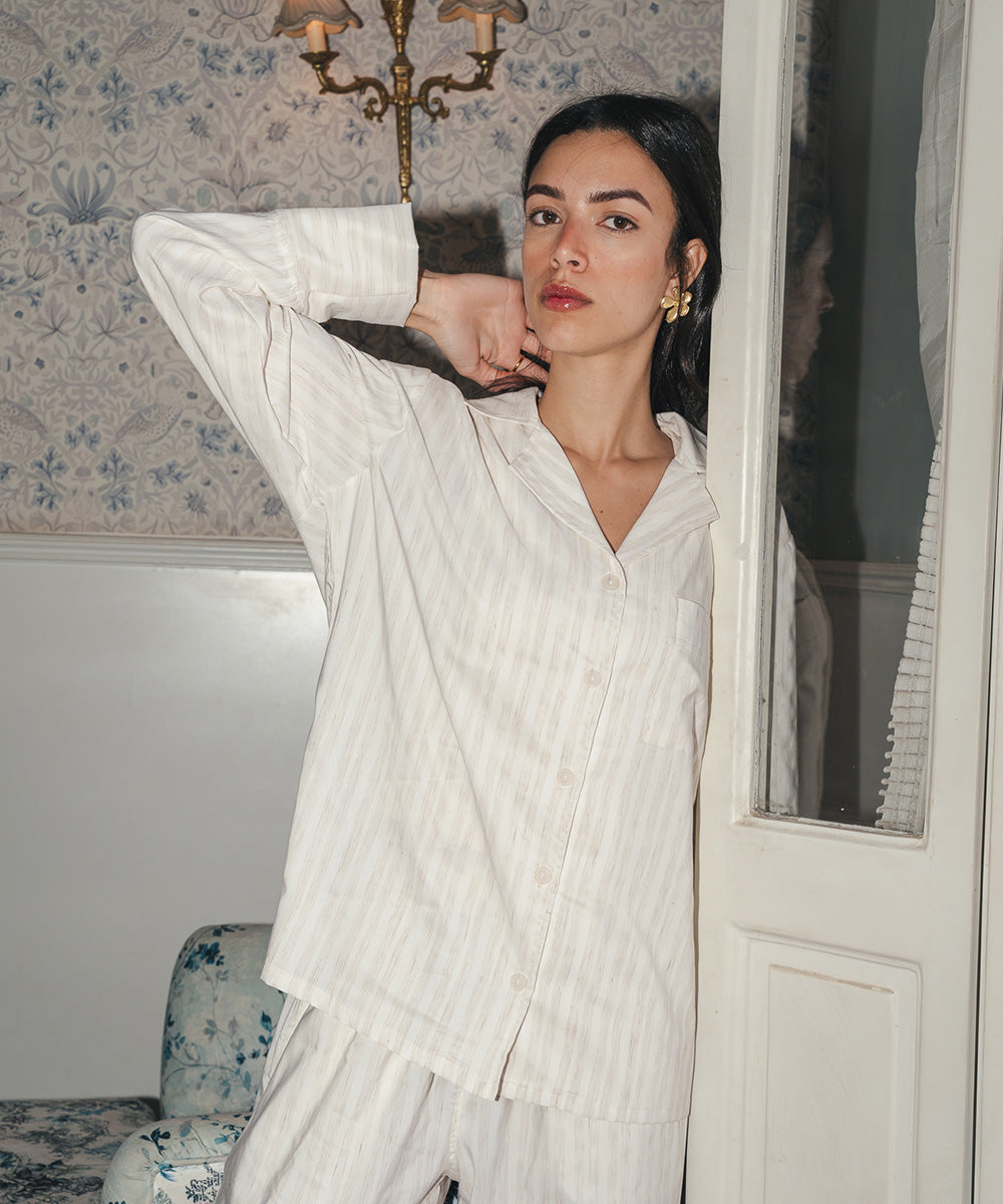 Women Couples PJ Beige