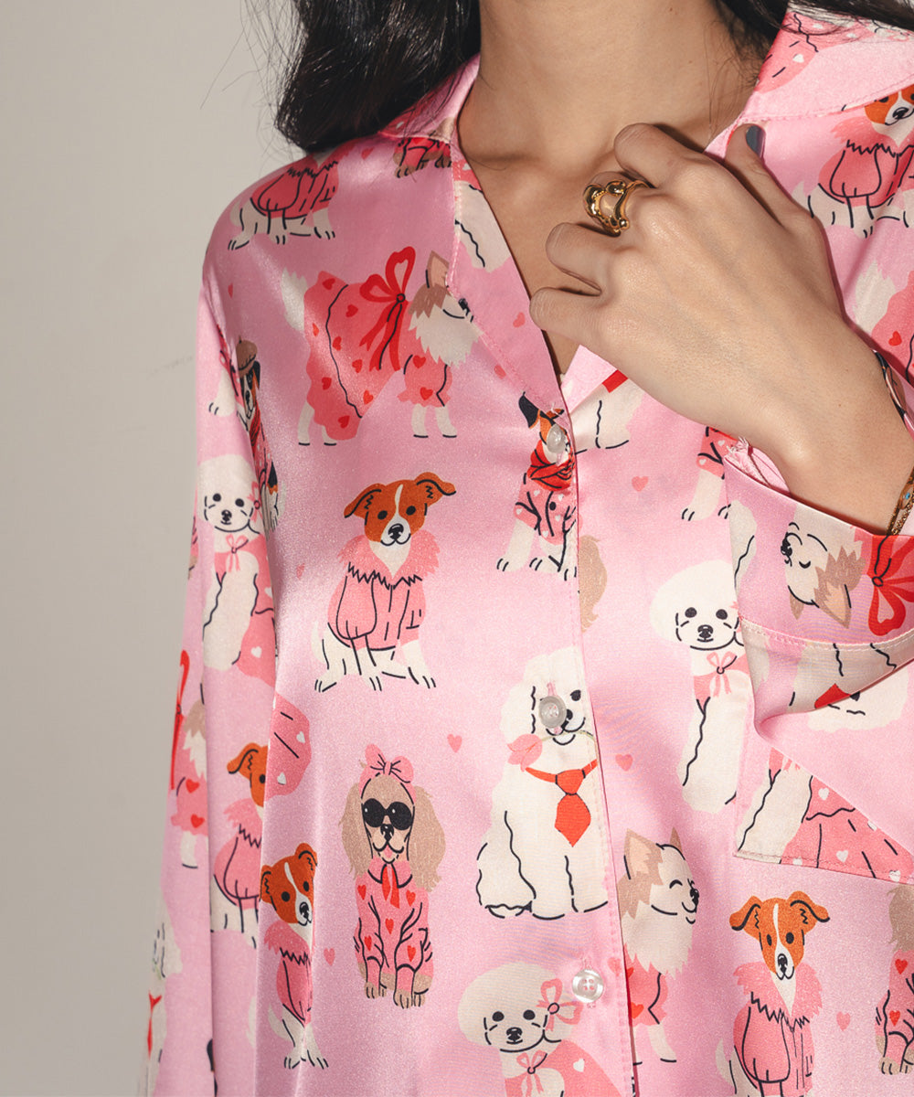 Fluffy Paws Satin PJ Pants