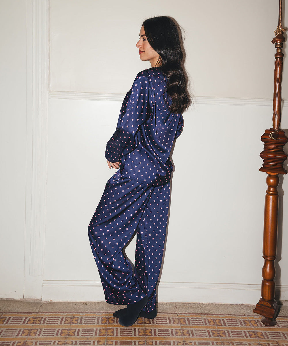 Pink Sky Satin PJ Pants