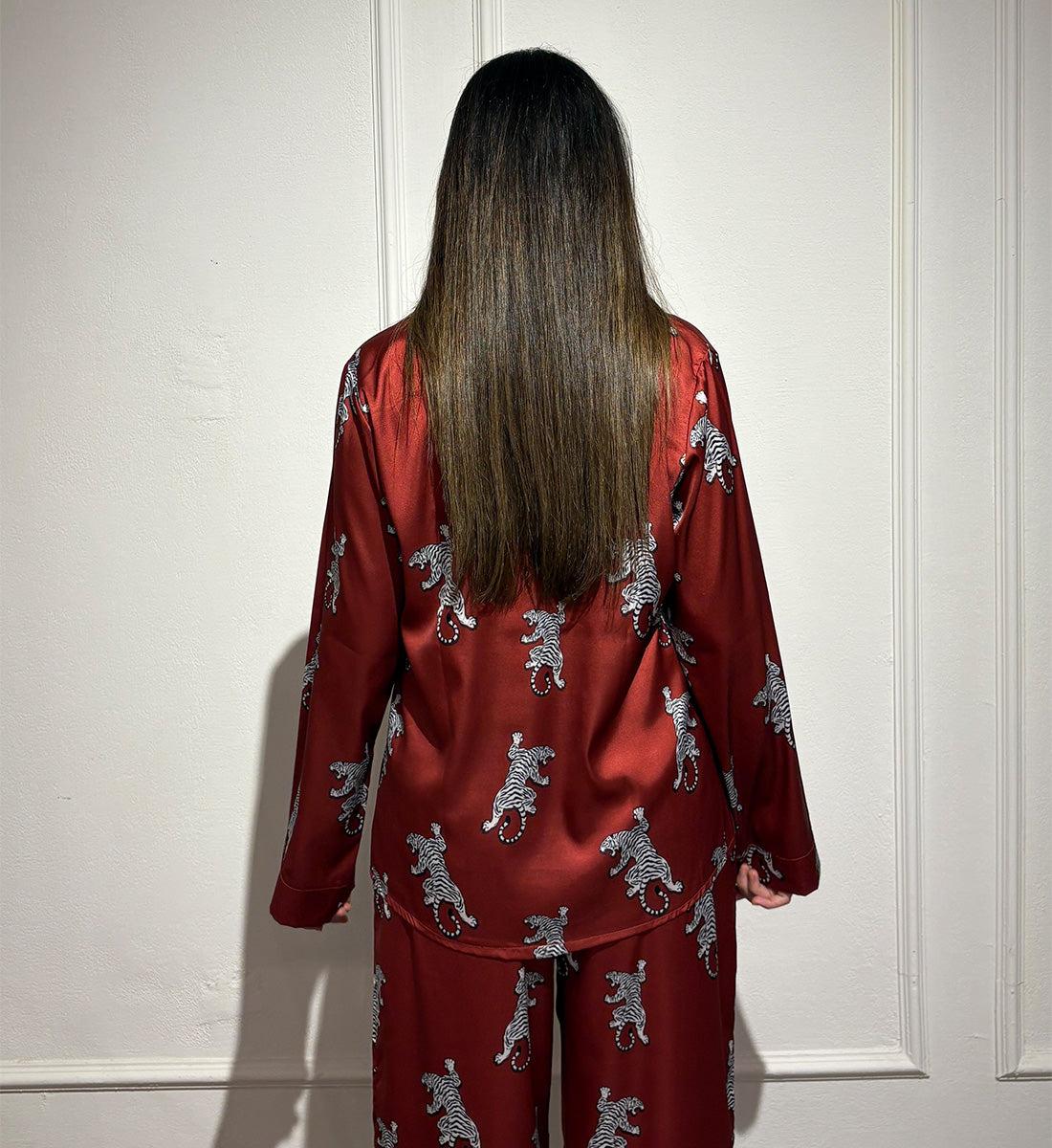 Tiger Satin Pyjama pants Set