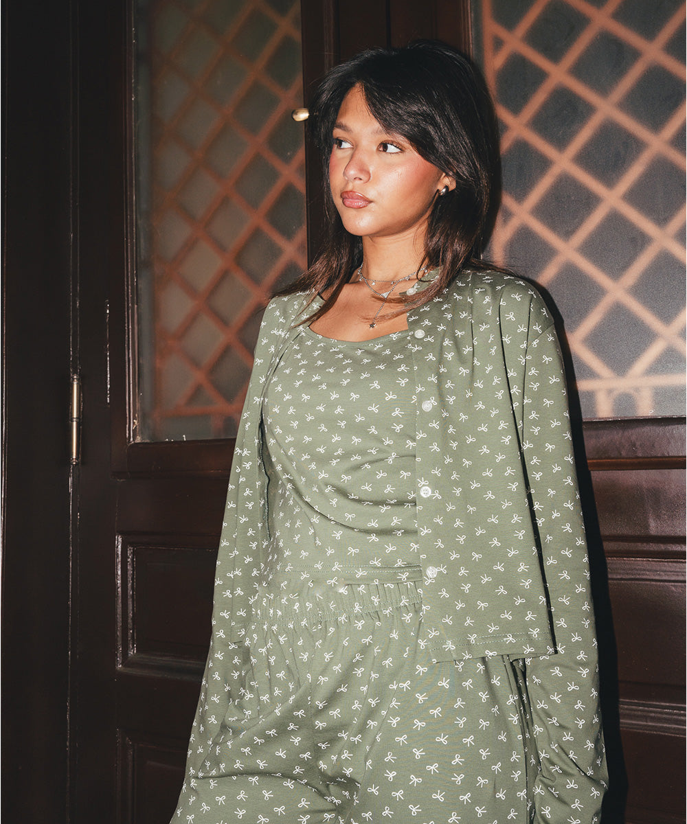 Ribbons PJ 3 Pieces Set Green