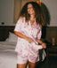 Red Hearts Satin Pyjama Short Set