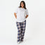 Navy Beige Plaid Pyjama Pants set