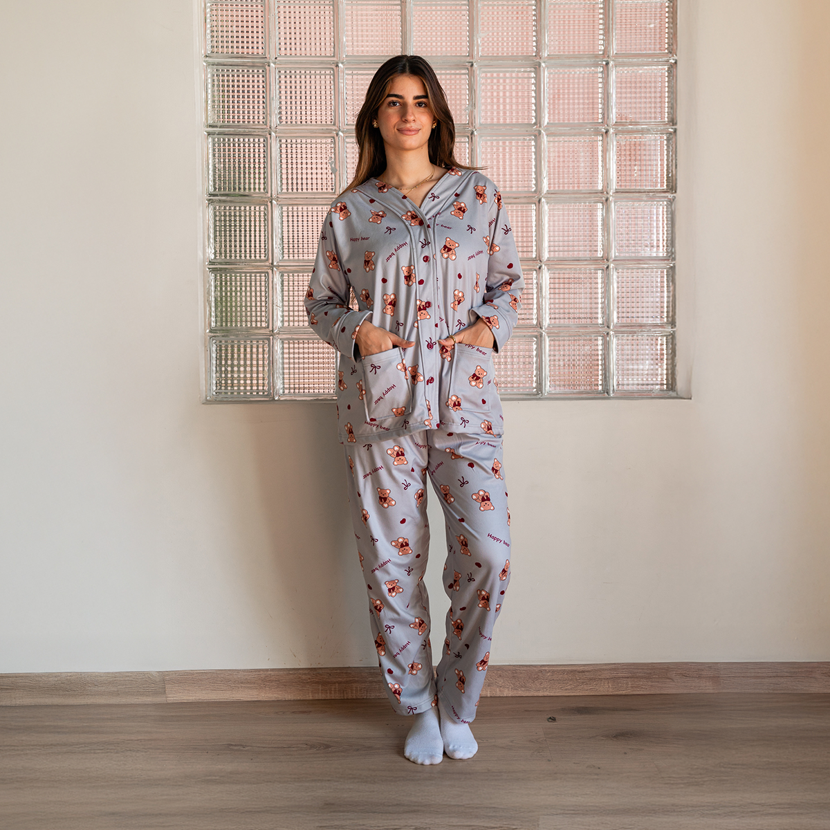 Teddy Pyjama Gray Set Main image