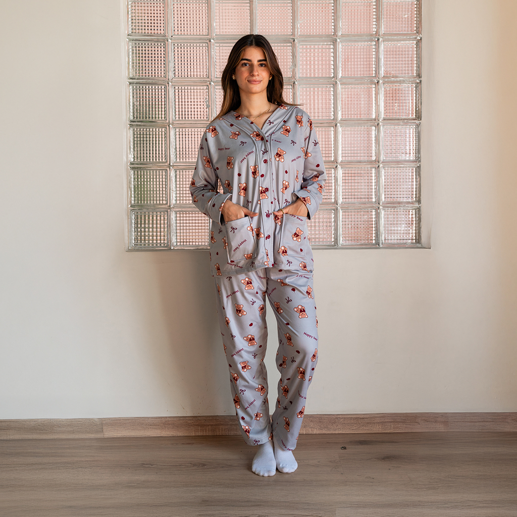 Teddy Pyjama Gray Set