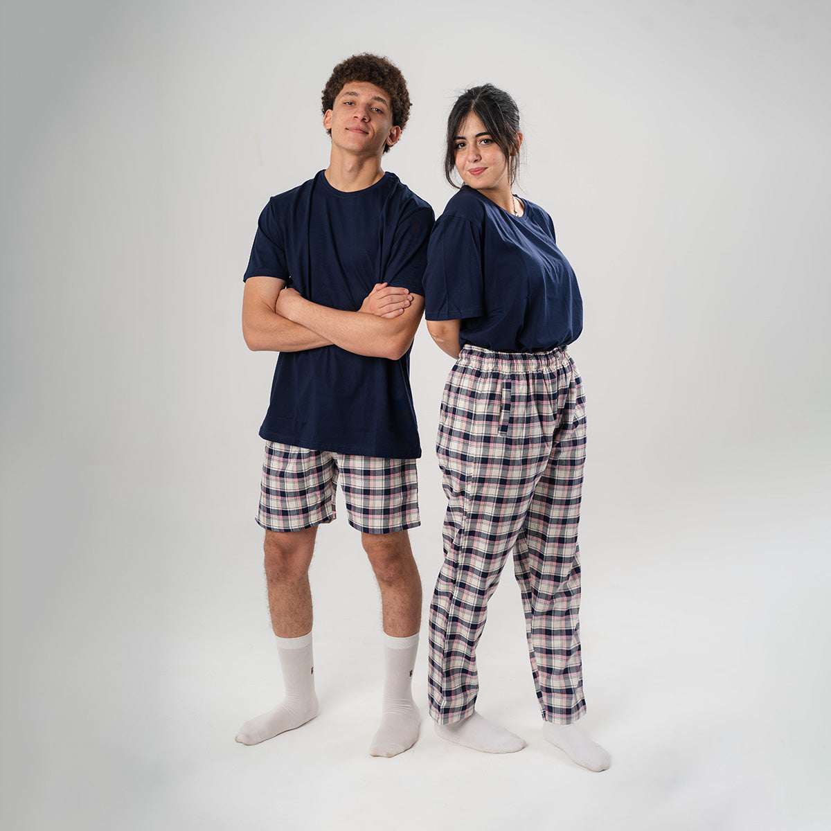 Pink Plaid Pyjama Pants set Main image