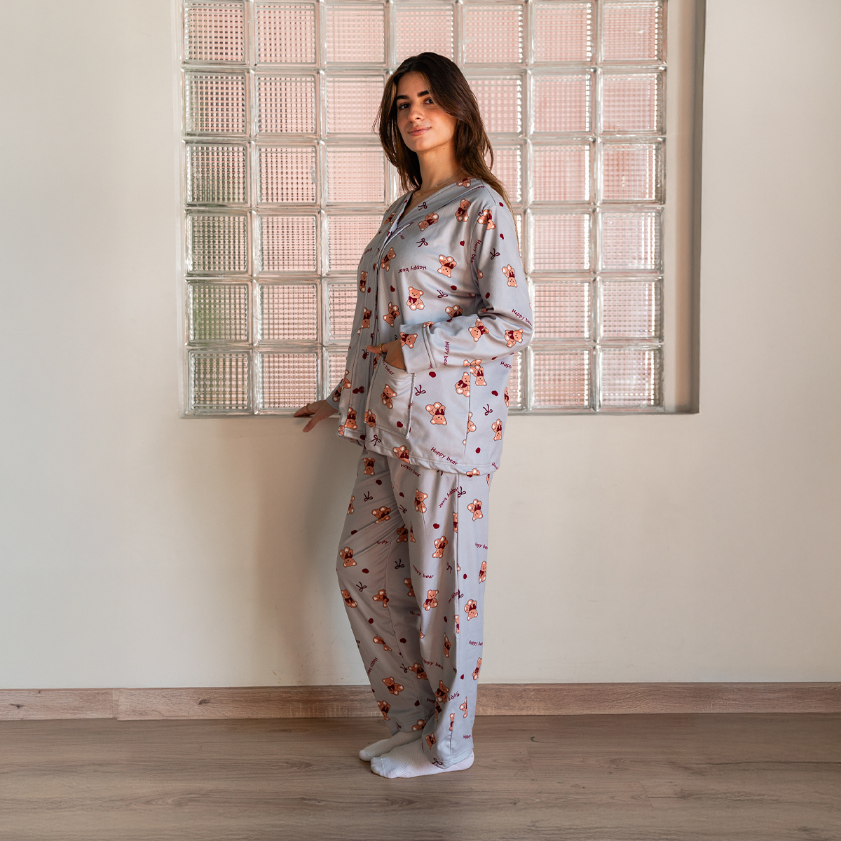 Teddy Pyjama Gray Set Secondary image