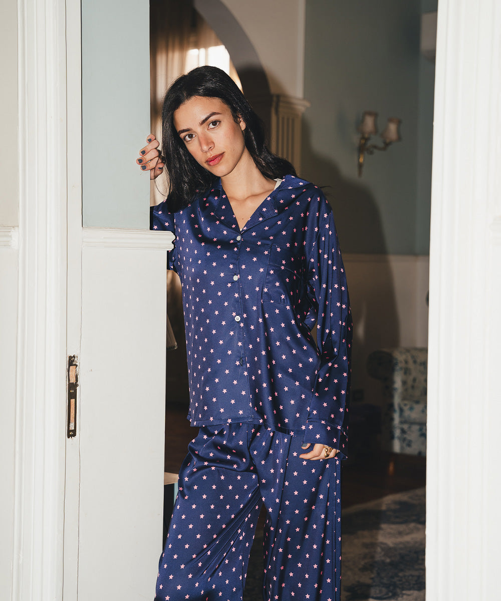 Pink Sky Satin PJ Pants
