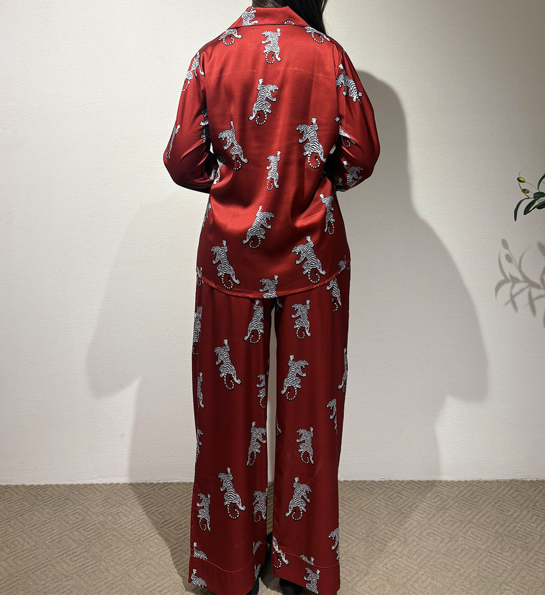 Tiger Satin Pyjama pants Set