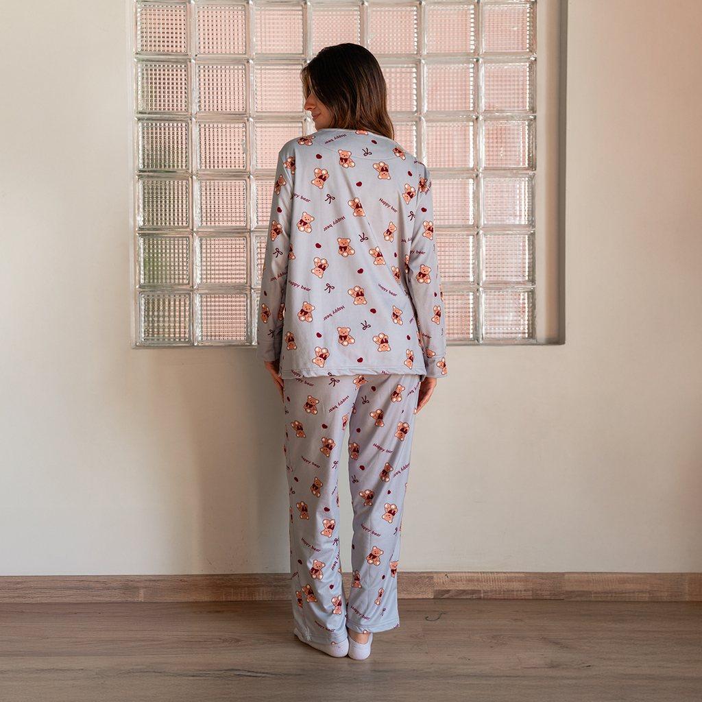Teddy Pyjama Gray Set
