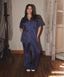 Pink Sky Satin PJ Pants Half-Sleeve