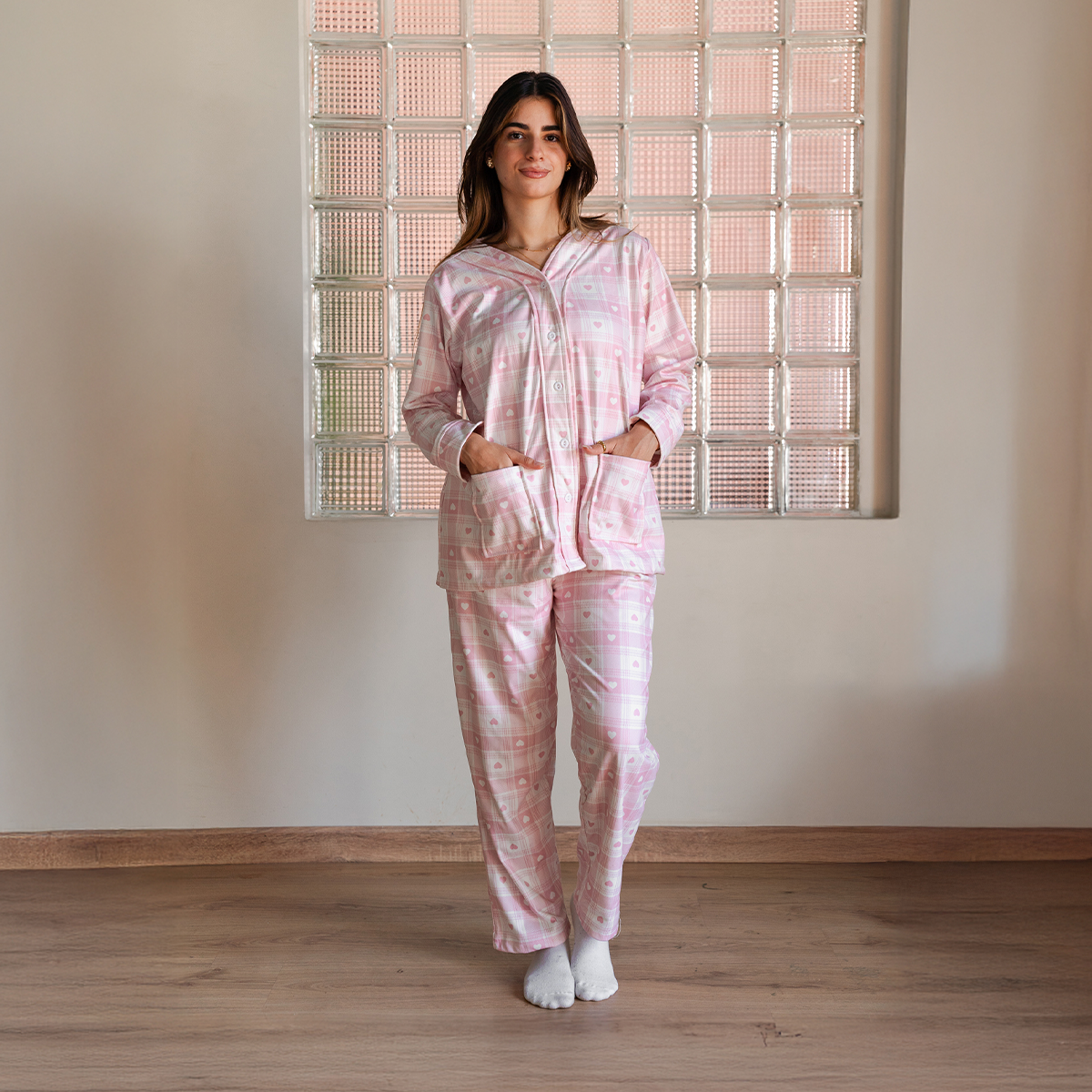 Checkered Hearts Pyjama Set Main image