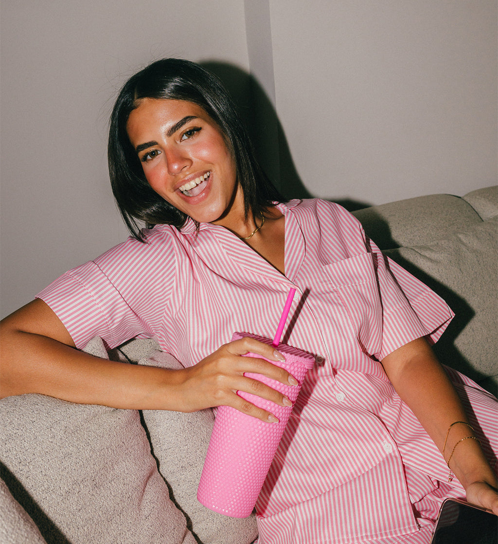 Striped Pink Pyjama Short
