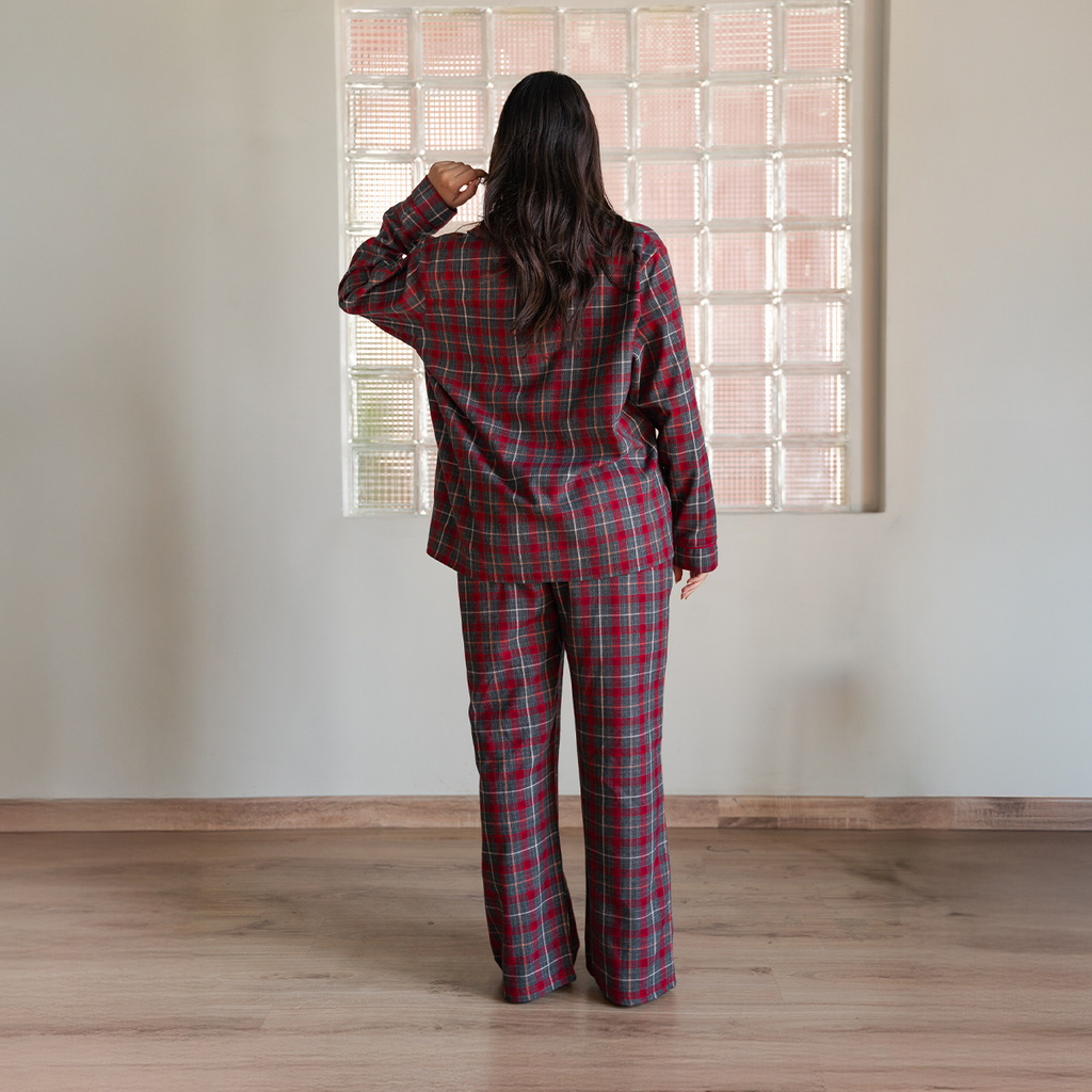 Berry Check Fleece Set