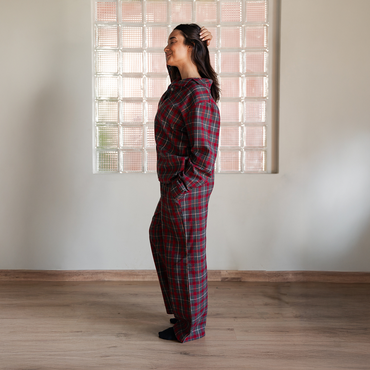 Berry Check Fleece Set