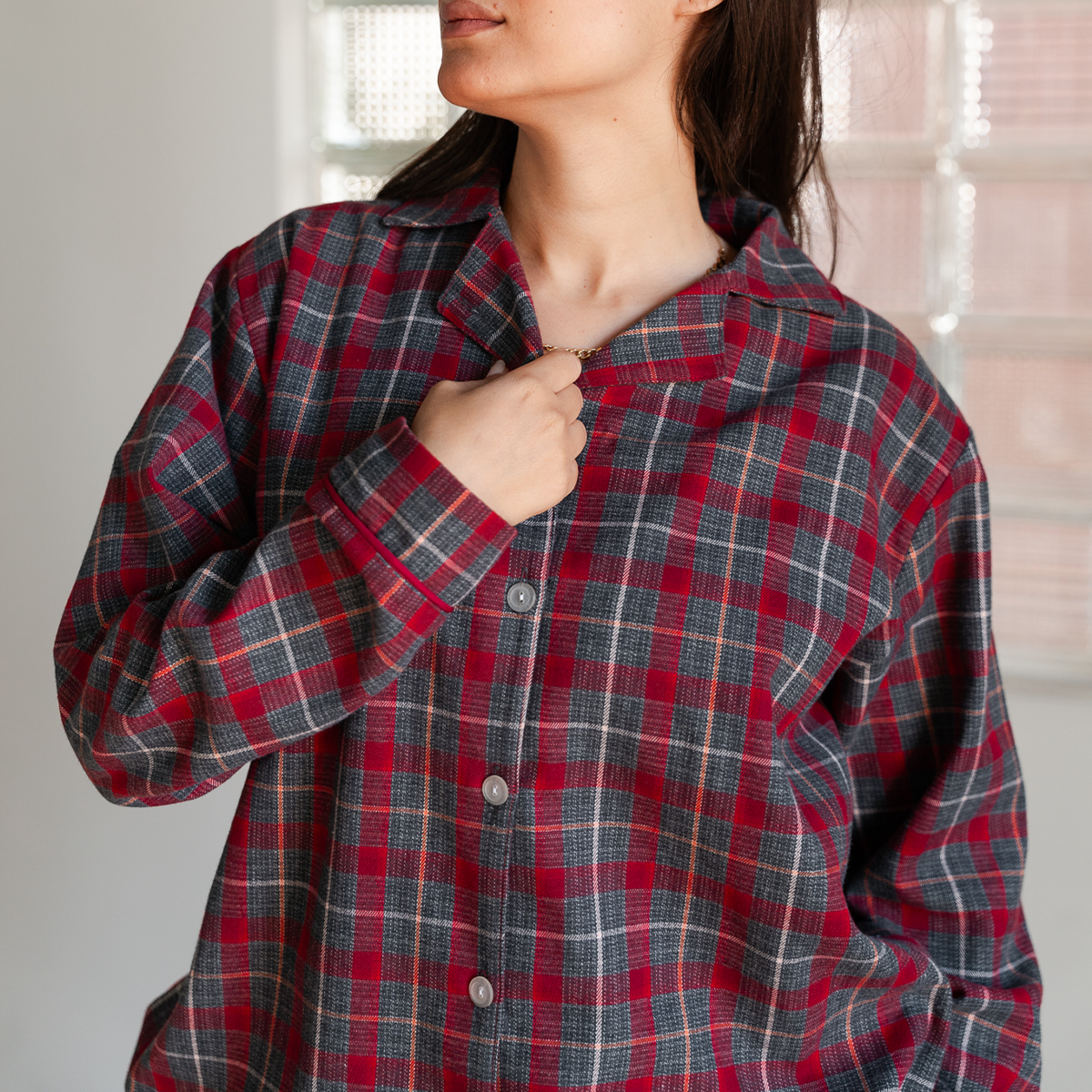 Berry Check Fleece Set