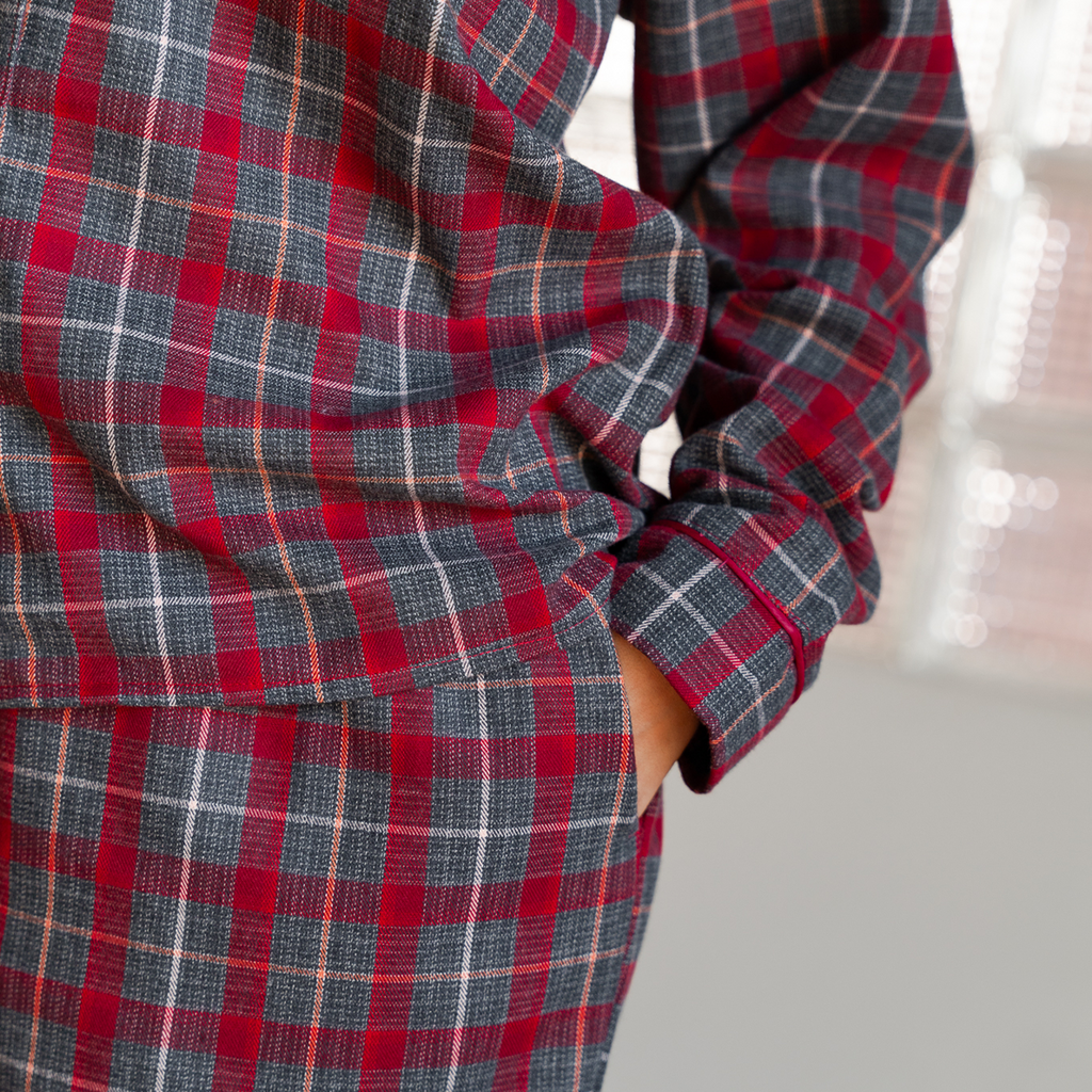Berry Check Fleece Set