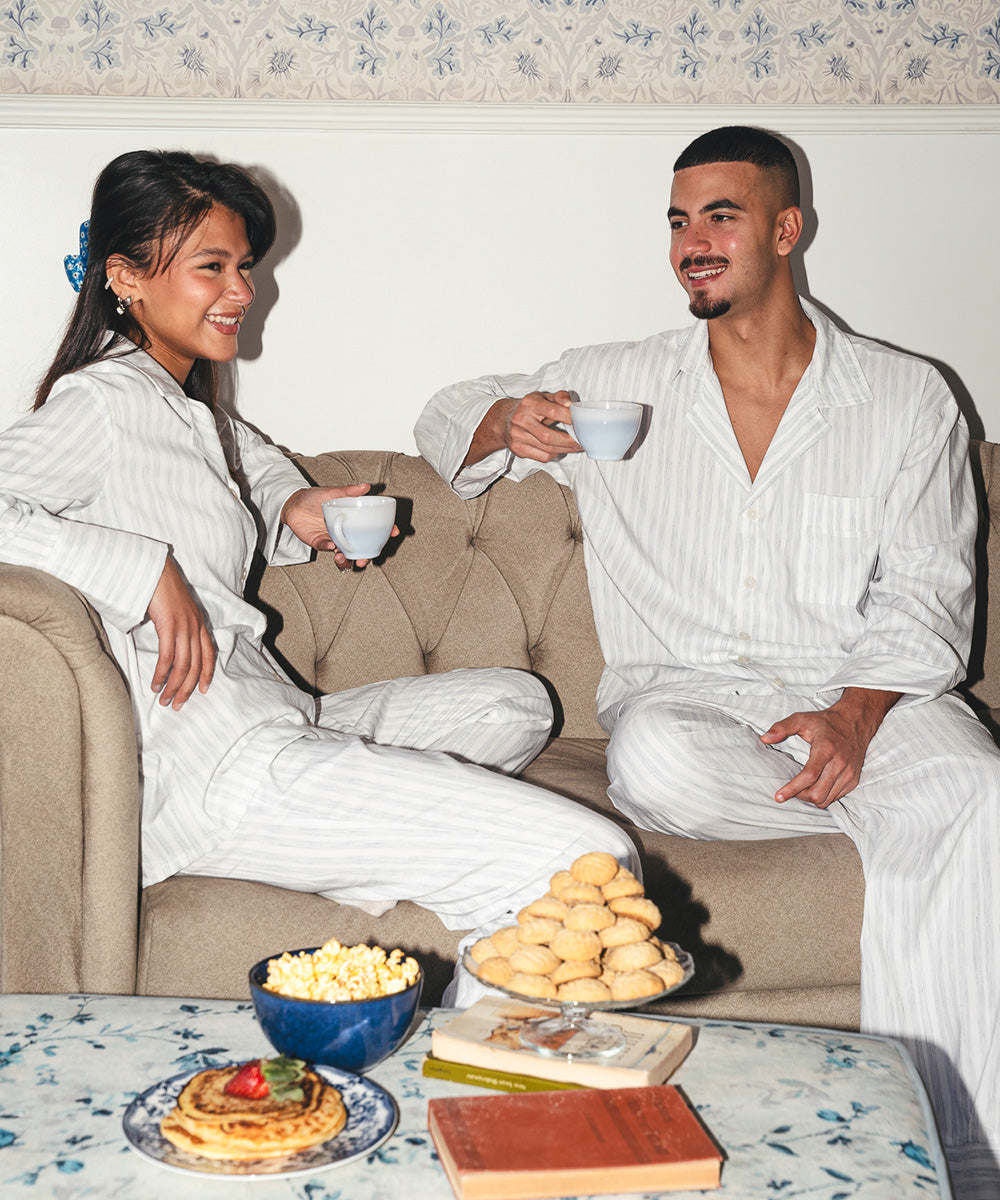 Men Couples PJ Blue