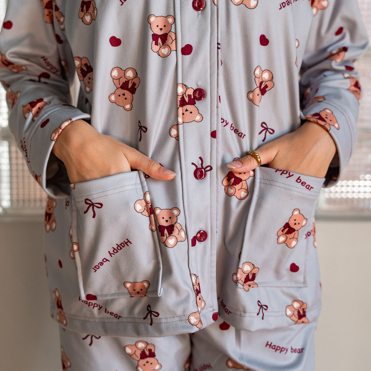 Teddy Pyjama Gray Set