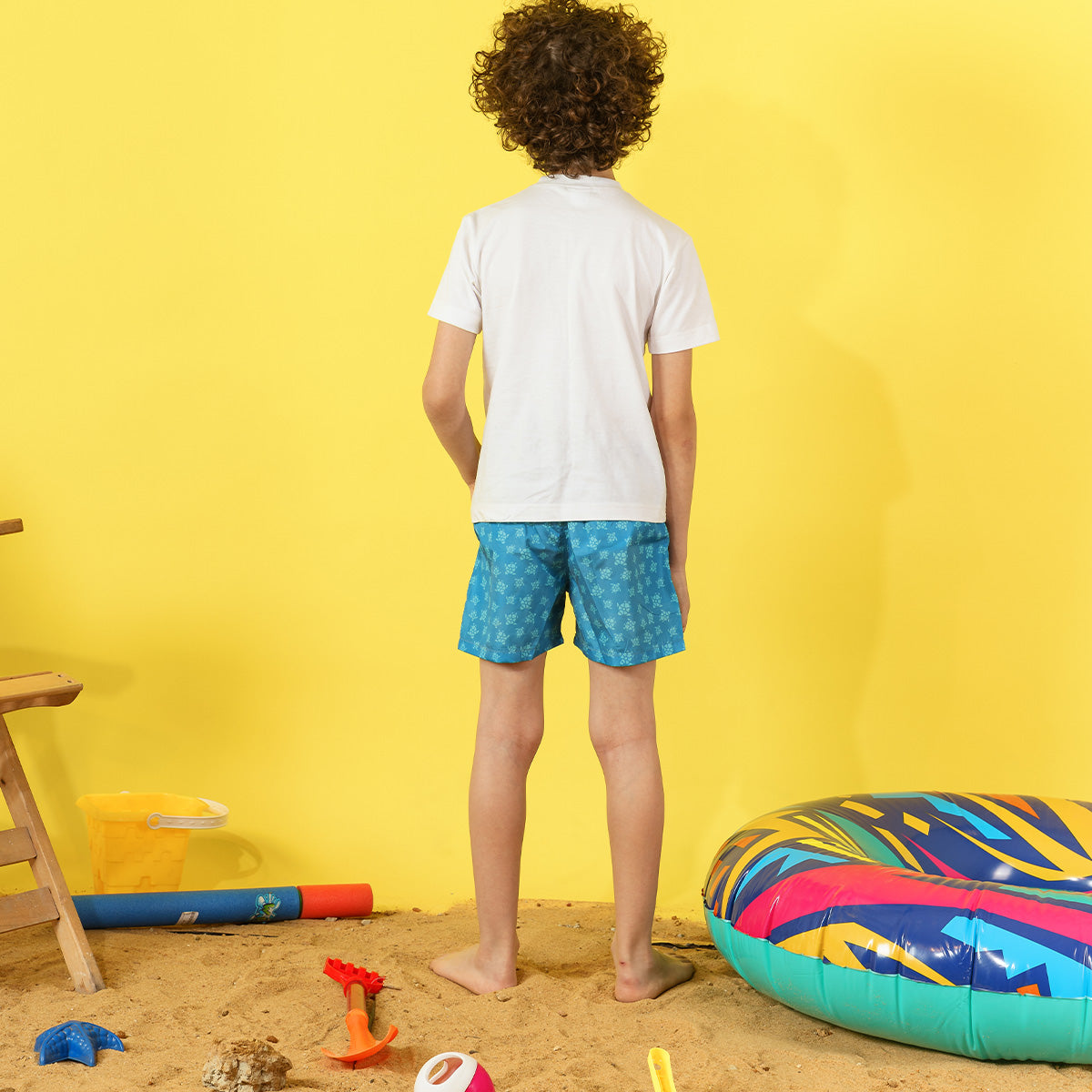 Kids Blue Turtles Swim Short