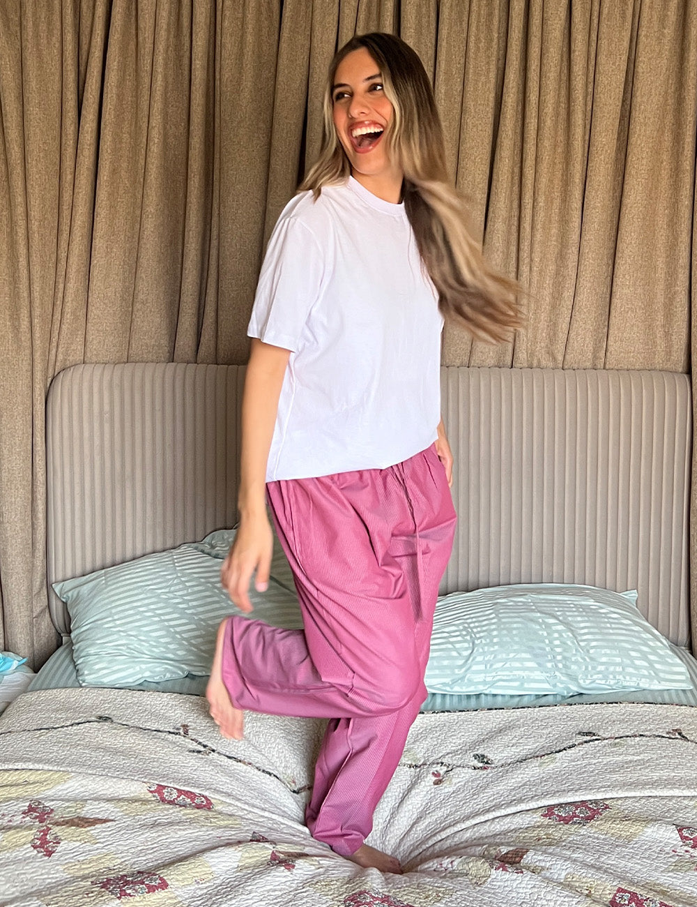 Checkered Pants Pyjama set- Maroon
