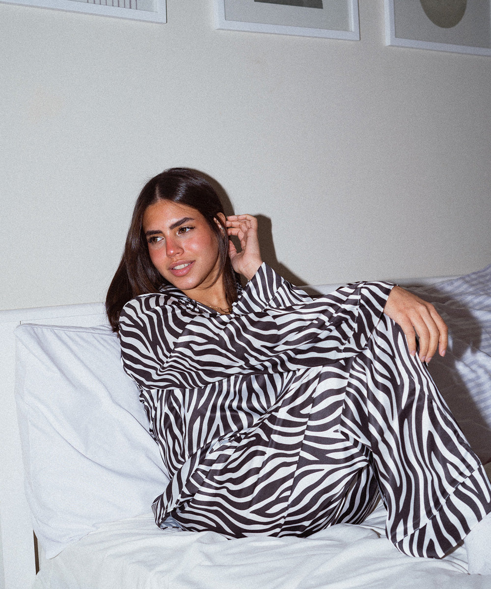 Zebra Satin Pyjama Set