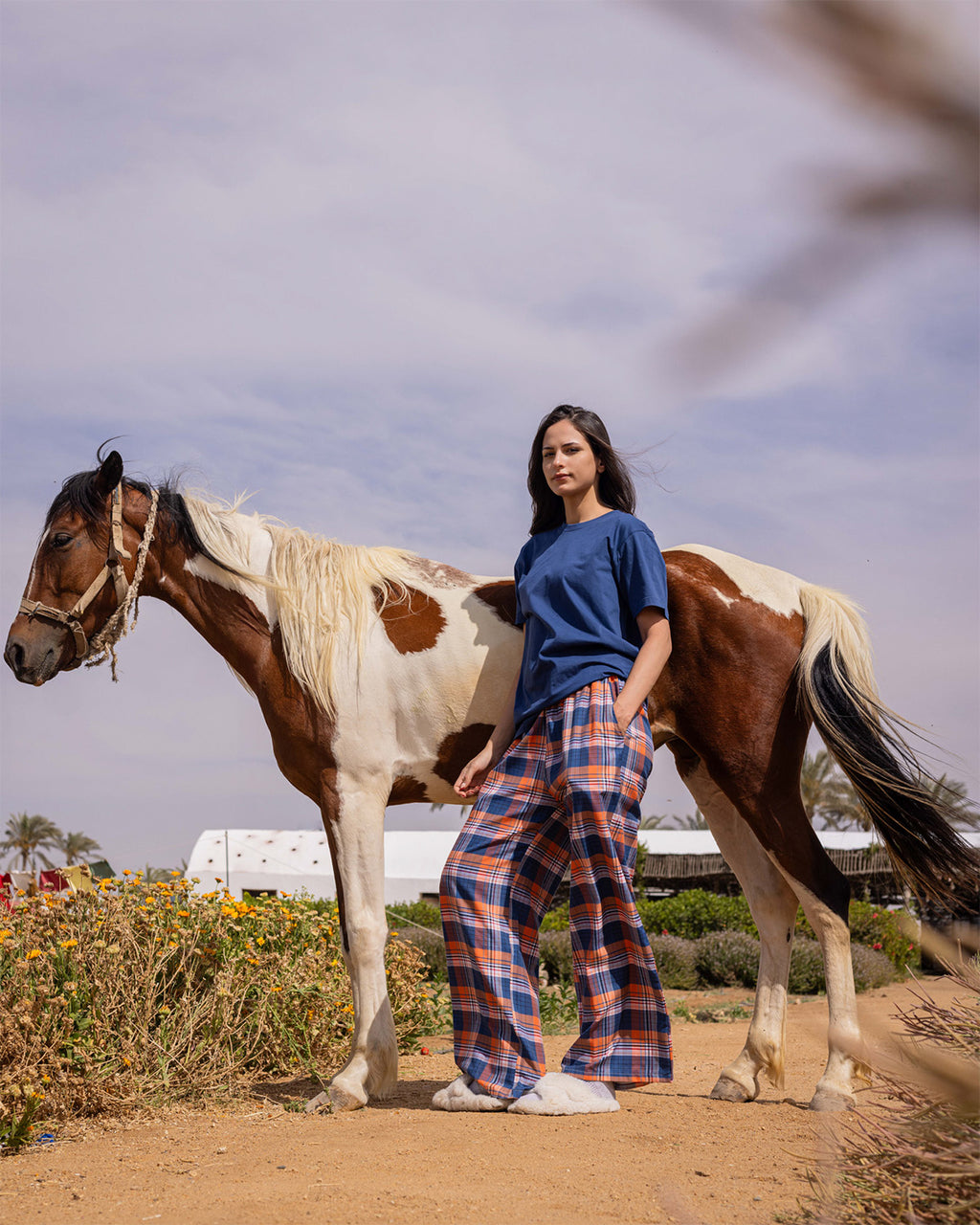 Orange Plaid Pyjama Pants set